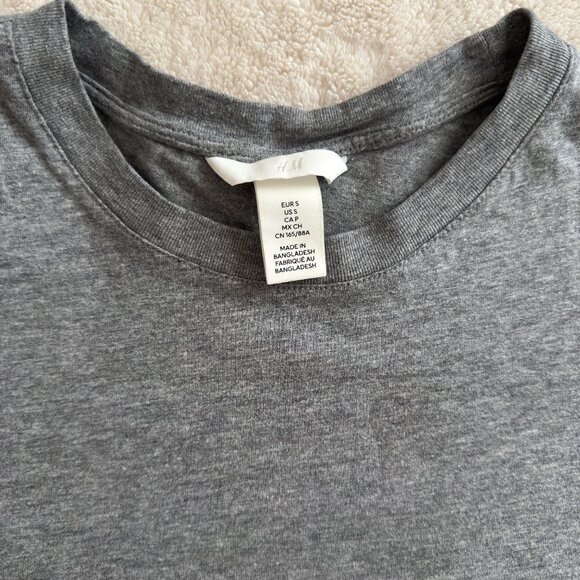 H&M Essential Grey Melange Short Sleeve T-Shirt - Picture 5 of 6